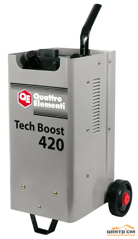 Пуско-зарядное устройство QUATTRO ELEMENTI Tech Boost 420 ( 12 / 24 Вольт, заряд до 75А, пуск до 390 А, 23кг)