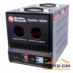 Стабилизатор напряжения Stabilia 10000 (10000 ВА, 140-270 В, 18.6 кг, байпас), QUATTRO ELEMENTI