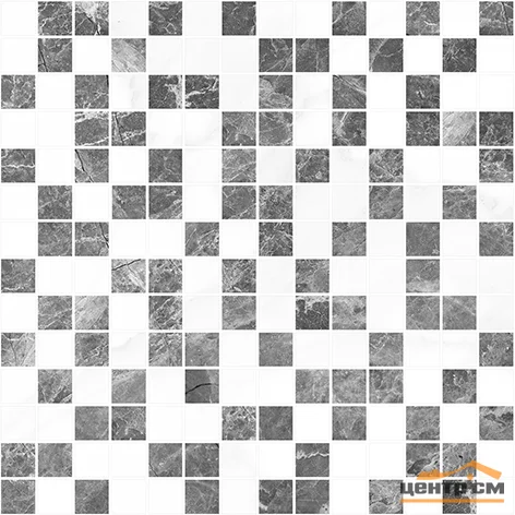 Плитка LAPARET Crystal Мозаика серый+белый 30х30