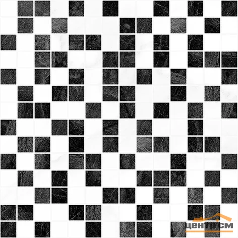 Плитка LAPARET Crystal Мозаика чёрный+белый 30х30