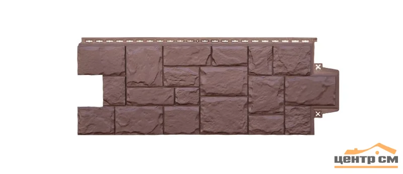 Панель цокольная Grandline Крупный камень, коричневый 982*0,383 м (S=0.376м2)