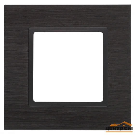 Рамка 1-местная Эра22 Elegance, металл, чёрный+антрацит, арт.14-5201-05