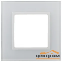 Рамка 1-местная Эра22 Elegance, стекло, белый+белый, арт.14-5101-01