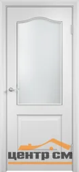 Дверь VERDA Классика белый стекло сатинато 70, ПВХ покрытие