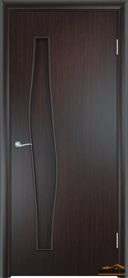 Дверь ВДК Волна венге глухая 60х200, МДФ