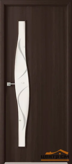 Дверь ВДК Волна венге стекло фьюзинг 60х200, МДФ