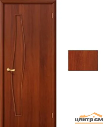 Дверь ВДК Волна итальянский орех глухая 60х200, МДФ