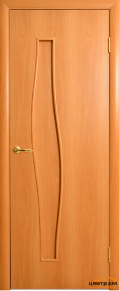Дверь ВДК Волна миланский орех глухая 90х200, МДФ