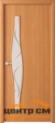 Дверь ВДК Волна миланский орех стекло фьюзинг 60х200, МДФ