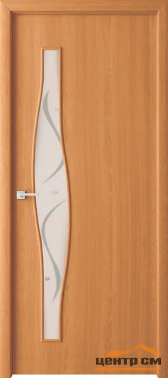 Дверь ВДК Волна миланский орех стекло фьюзинг 80х200, МДФ