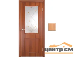 Дверь ВДК Классика миланский орех стекло фьюзинг 60х200, МДФ