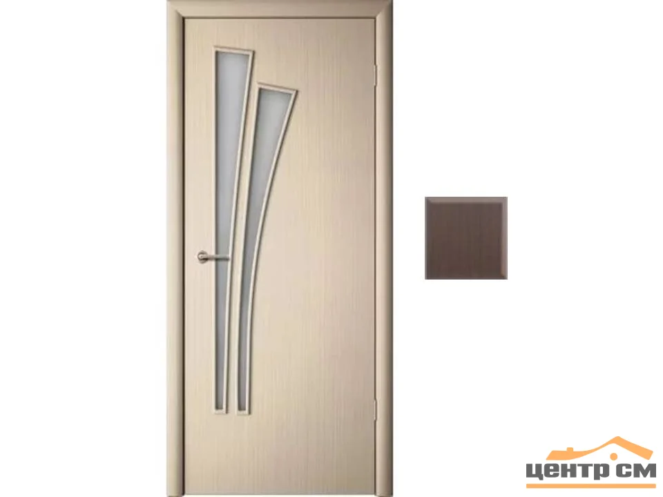 Дверь ВДК Пальма венге стекло 60х200, МДФ