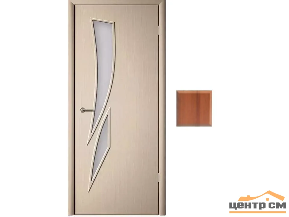 Дверь ВДК Стрелиция итальянский орех стекло 90х200, МДФ