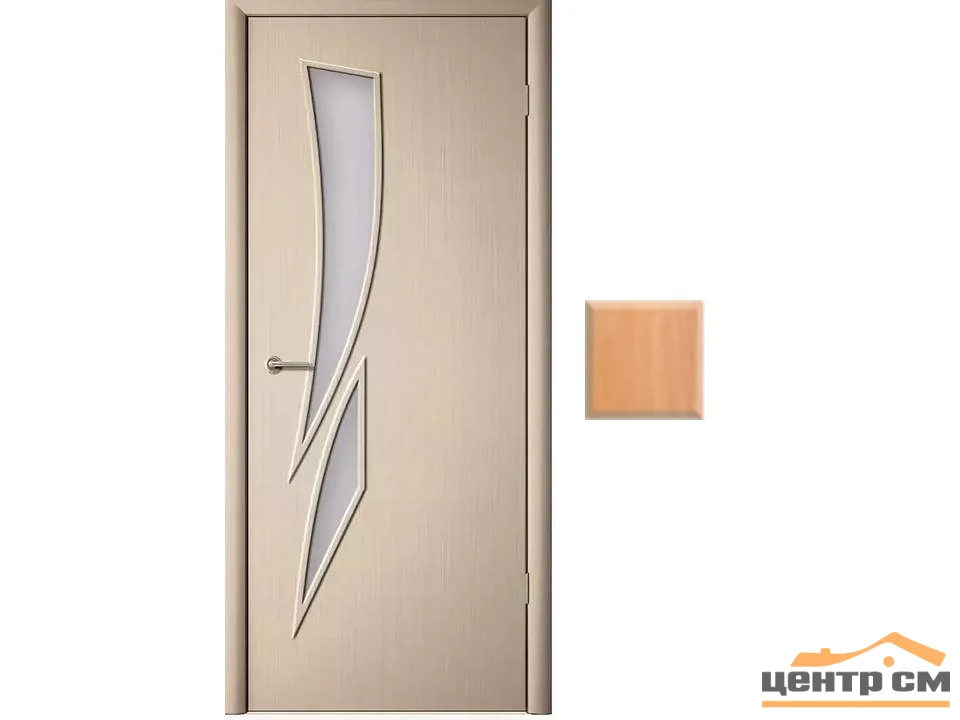 Дверь ВДК Стрелиция миланский орех стекло 60х200, МДФ