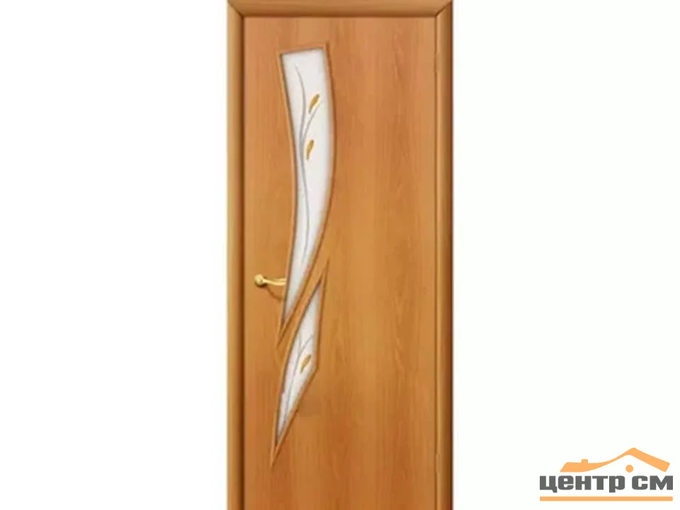 Дверь ВДК Стрелиция миланский орех стекло фьюзинг 70х200, МДФ