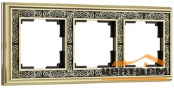 Рамка 3-местная Werkel Palacio Gracia, золото/черный, WL77-Frame-03