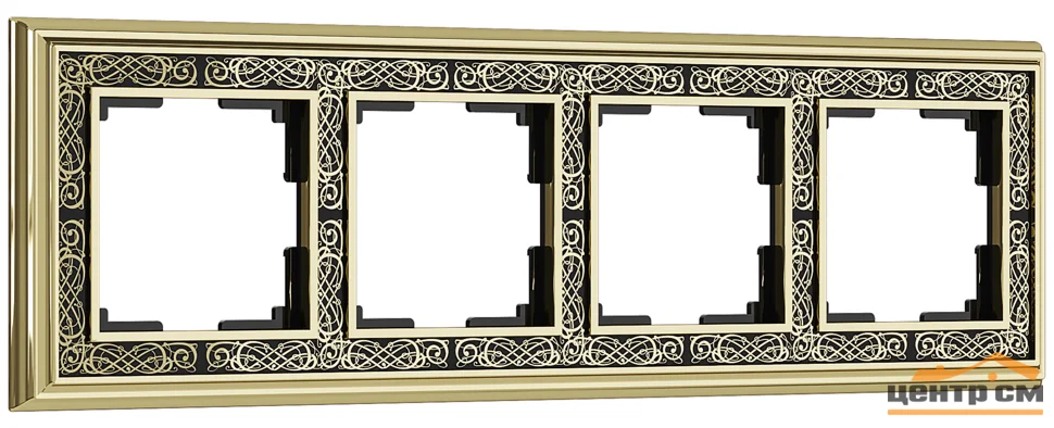 Рамка 4-местная Werkel Palacio Gracia, золото/черный, WL77-Frame-04