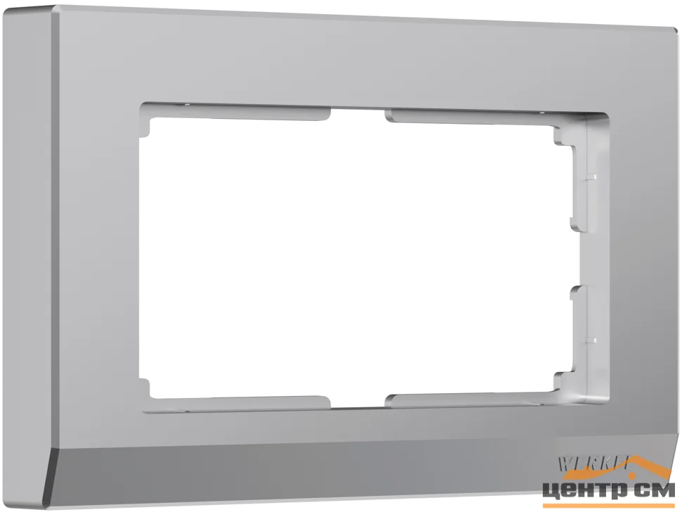 Рамка для двойной розетки Werkel Stark, серебряная WL04-Frame-01-DBL, W0081806
