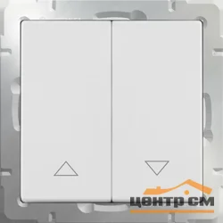 Выключатель двухклавишный СП Werkel жалюзи, белый, WL01-01-02