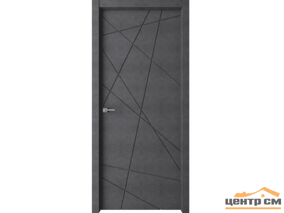 Дверь ВДК Паутинка темный бетон глухая 60х200, эмалит