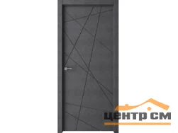 Дверь ВДК Паутинка темный бетон глухая 60х200, эмалит