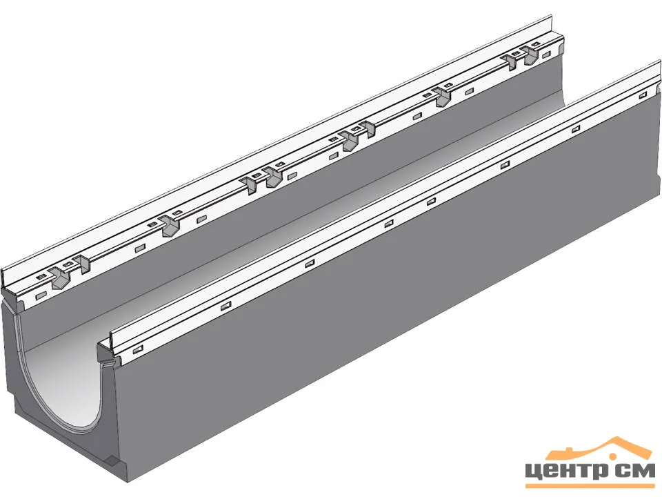 Лоток водоотводный GIDROLICA BGU-Z DN150 E600 с оцинкованной насадкой № 10-0, 1000*213*265 мм арт.14672