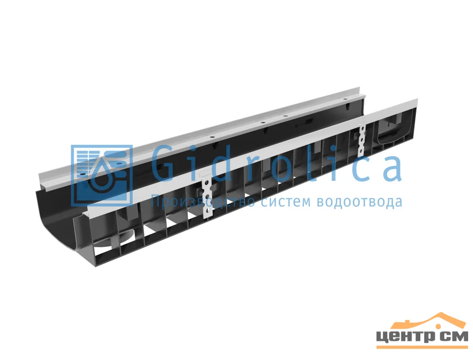Лоток водоотводный GIDROLICA Super DN150 Е600 пластиковый 1000*199*118,5 мм арт.0815