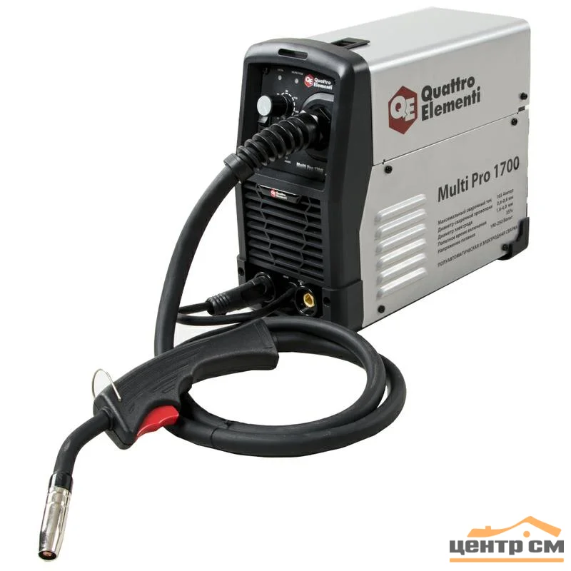 Сварочный аппарат инверторный, полуавтомат QUATTRO ELEMENTI Multi Pro 1700 (165A, 3 вида сварки MIG/TIG/MMA)