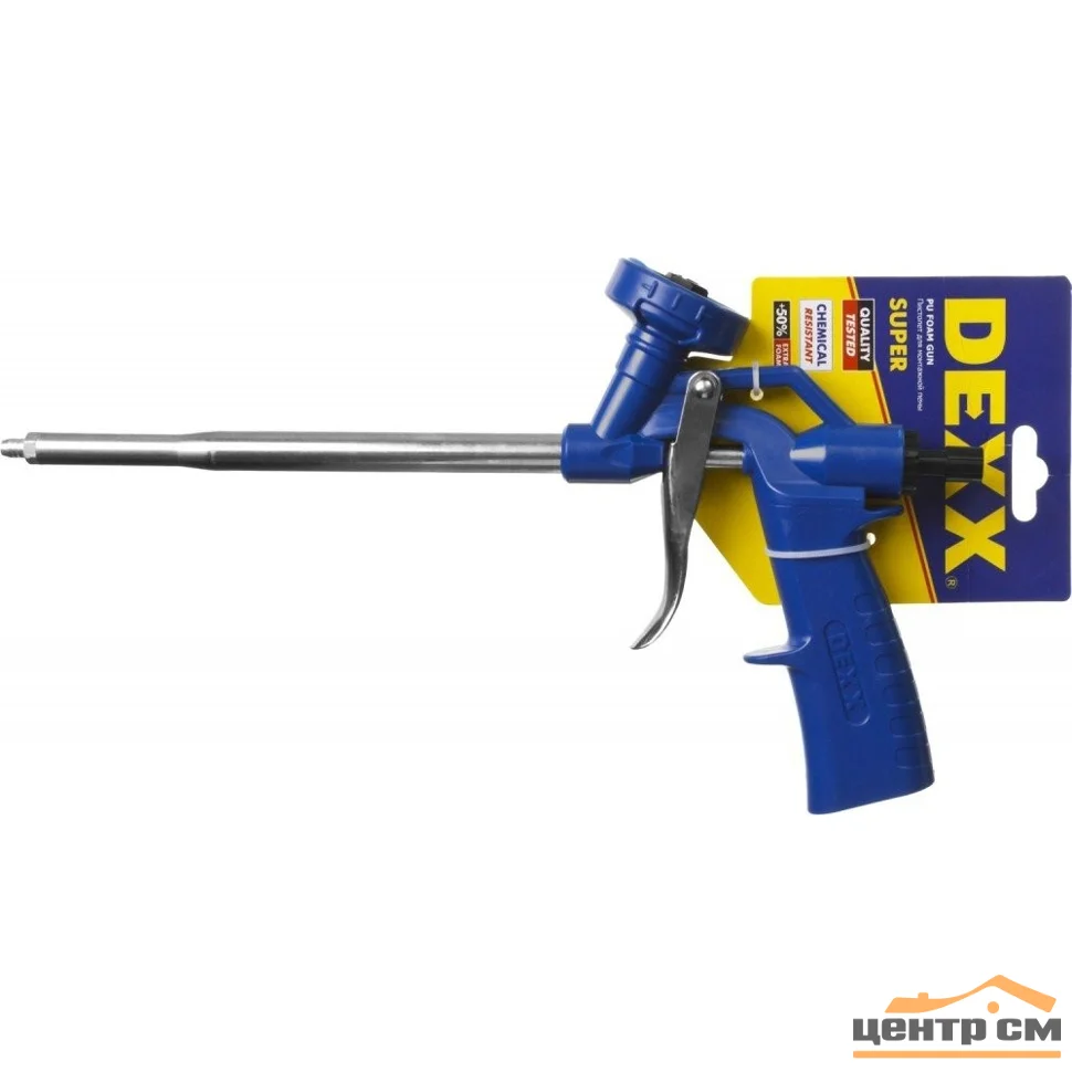 Пистолет для монтажной пены DEXX "MIX" пластиковый химически стойкий корпус, клапаны из нержавеющей стали