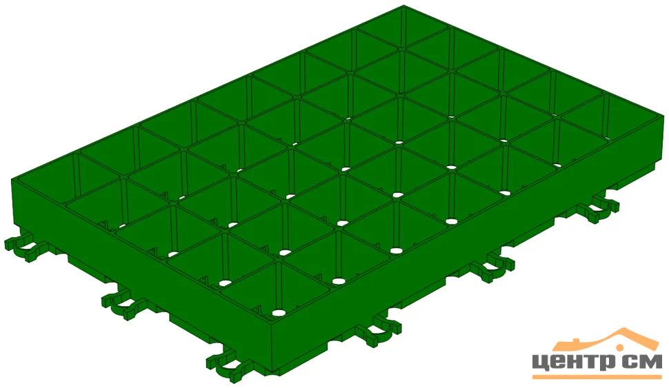 Решетка газонная GIDROLICA Eco Super РГ пластиковая зеленая 600*400*64 мм арт.601