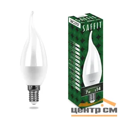 Лампа светодиодная 7W E14 230V 4000K (белый) Свеча на ветру (C37T) SAFFIT, SBC3707