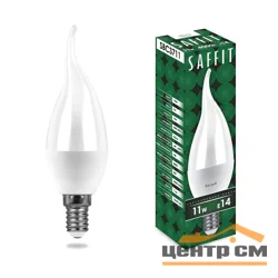 Лампа светодиодная 11W E14 230V 4000K (белый) Свеча на ветру (C37T) SAFFIT, SBC3711