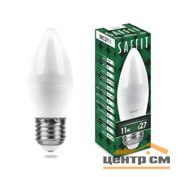 Лампа светодиодная 11W E27 230V 4000K (белый) Свеча (C37) SAFFIT, SBC3711