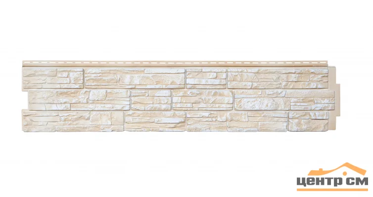 Панель фасадная Я-фасад Grandline Крымский сланец, Слоновая кость 1,535*0,345 м (S=0.53м2)