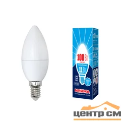 Лампа светодиодная 11W E14 220V 4000К NW (белый) Свеча матовый (C37) Volpe Norma