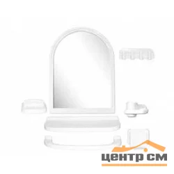 Набор для ванной комнаты "ЕЛЕНА МХ" 7 предметов, белый, арт. 101-106-107