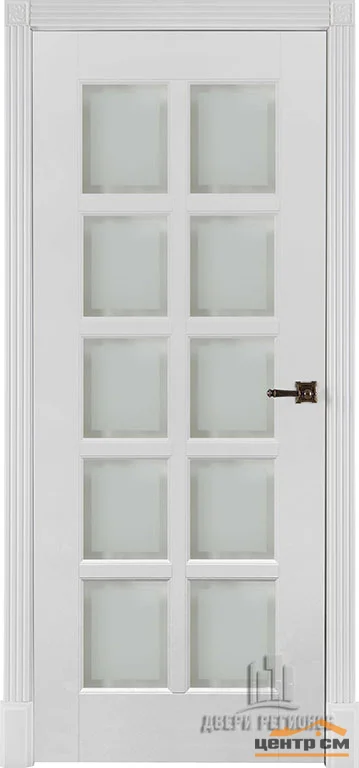 Дверь REGIDOORS Калифорния со стеклом Фальш фацет 70, эмаль белая