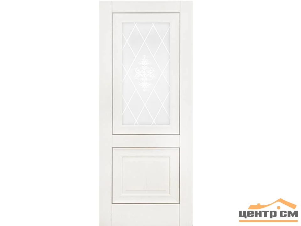 Дверь ТЕРРИ №62 белый, стекло с рисунком 60, еврошпон