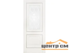 Дверь ТЕРРИ №62 белый, стекло с рисунком 80, еврошпон