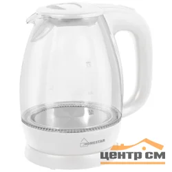 Чайник HOMESTAR HS-1012 1,7 л стекло, пластик, белый