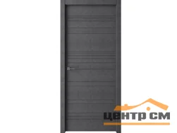 Дверь ВДК Линии темный бетон глухая 60х200, эмалит