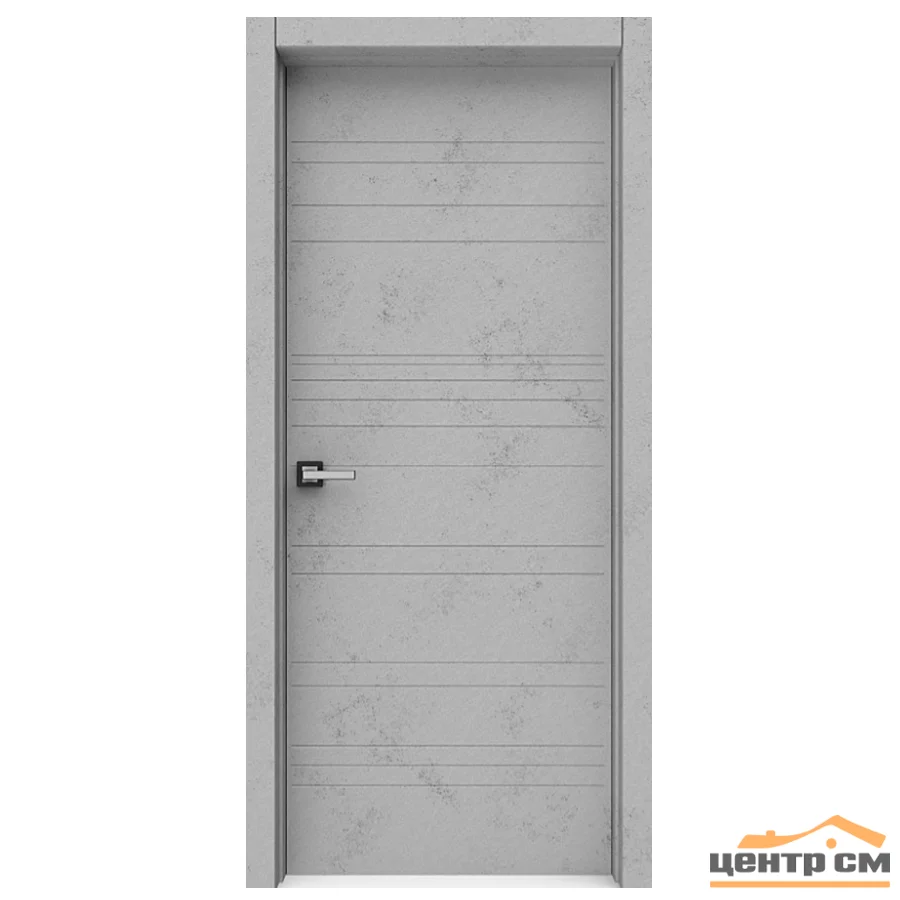 Дверь ВДК Линии светлый бетон глухая 60х200, эмалит