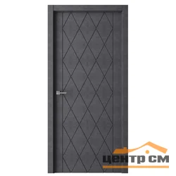 Дверь ВДК Ромбы темный бетон глухая 60х200, эмалит