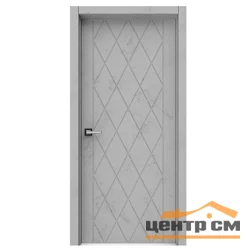 Дверь ВДК Ромбы светлый бетон глухая 60х200, эмалит