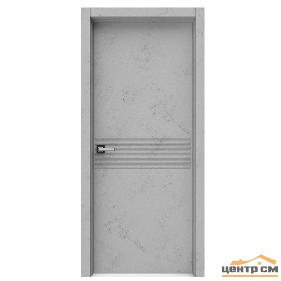 Дверь ВДК Горизонт светлый бетон глухая 60х200, эмалит