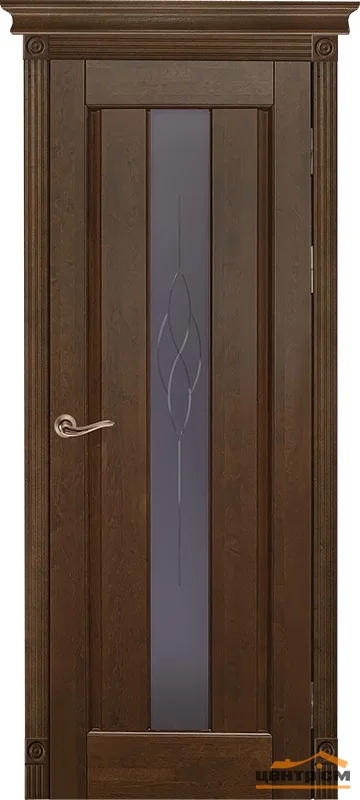 Дверь ОКА "Версаль NEW" стекло графит античный орех 70 (массив ольхи)