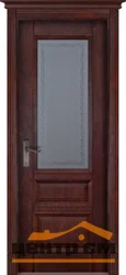 Дверь ОКА "Аристократ №2" стекло, махагон 60 (массив ольхи)
