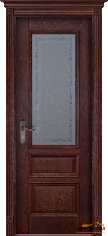 Дверь ОКА "Аристократ №2" стекло, махагон 90 (массив ольхи)