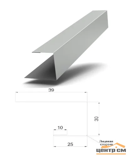 Планка J-профиль Woodstock Ecosteel Textur ** для М/сайдинга МП 25*30*3м.п.