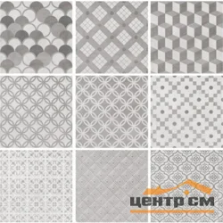 Плитка KERAMA MARAZZI Карнаби-стрит орнамент серый 20х20х8 арт.SG1576N (в ассортименте)